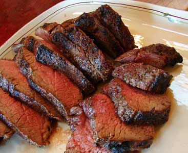 Tri-tip roast slices